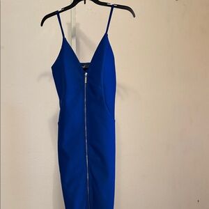 Trac Cobalt Blue Backless Dress‎ with Spaghetti Straps